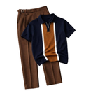 Polo Brown+Calça de Alfaiataria Capri Ajuste lateral